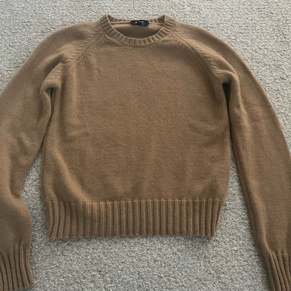 A.P.C. classic lambswool crewneck in Camel